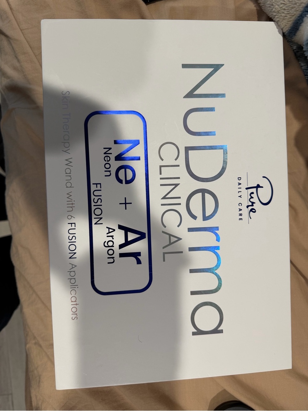 NUDerma Clinical Neon + Argon Skin Therapy Wand — White with Blue Accent